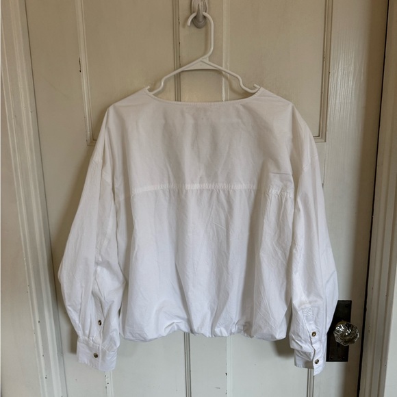 NWT Pilcro Cocoon white bubble blouse size large - Picture 9 of 11